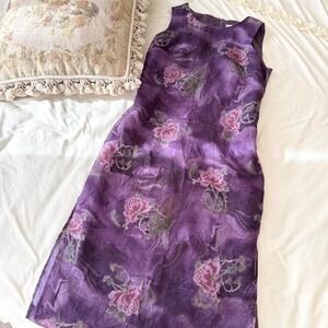 purple floral maxi dress koret size 8 petite